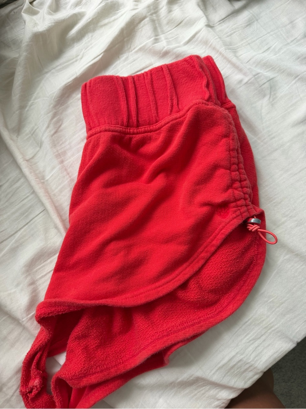 Free People Bright Red Athletic Shorts with Side Cinch